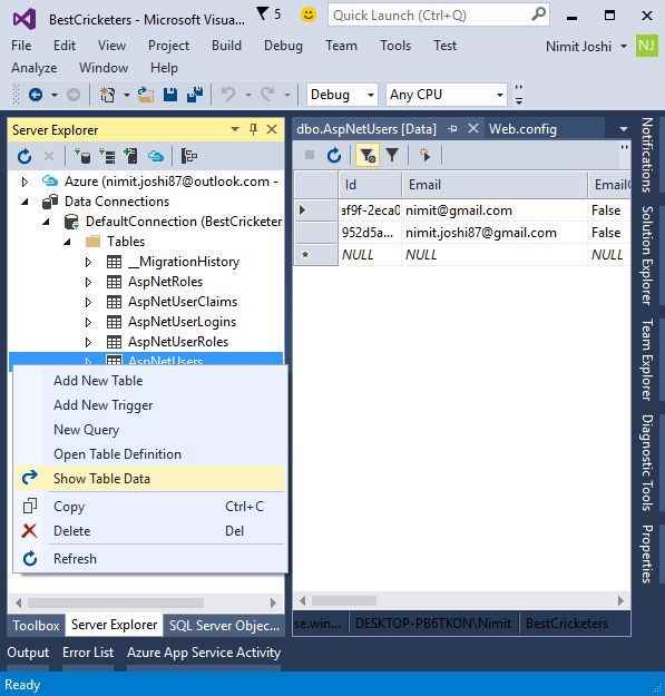 SQL Database Verification